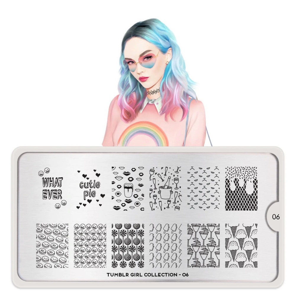 MoYou London nail art stamping plate Tumblr Girl 06 NWOT